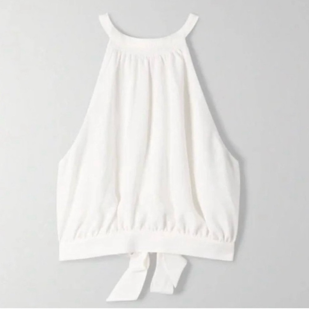 Wilfred from Aritzia Patrice White Sleeveless Cropped Blouse